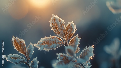 Intricate frost patterns spread over a sparkling icy surface