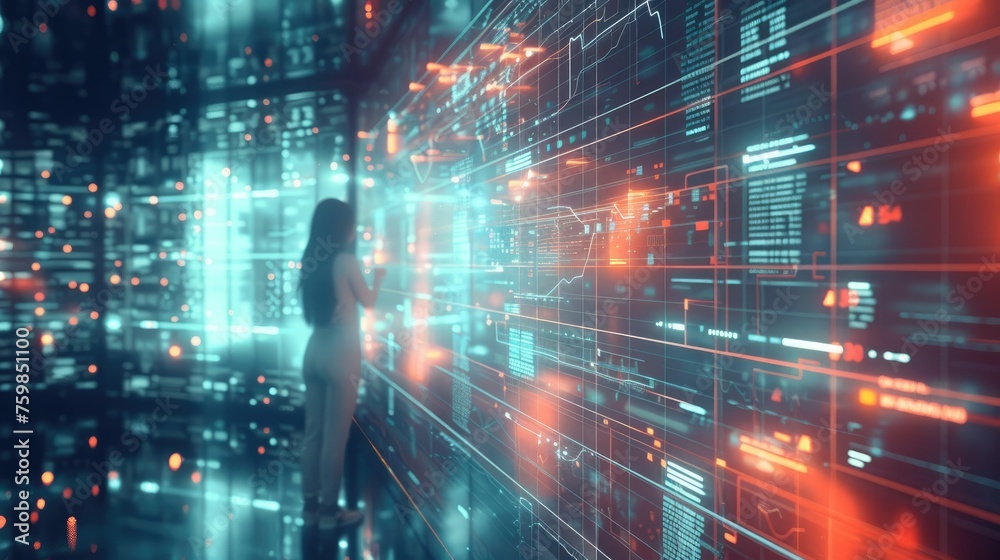 Big data analysis. illustration of a technology background, featuring a big data concept with binary computer code. Generative AI. Big data analysis. illustration of a technology background, featuring a big data concept with binary computer code. Generative AI.