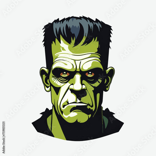 frakenstein head vector isolated