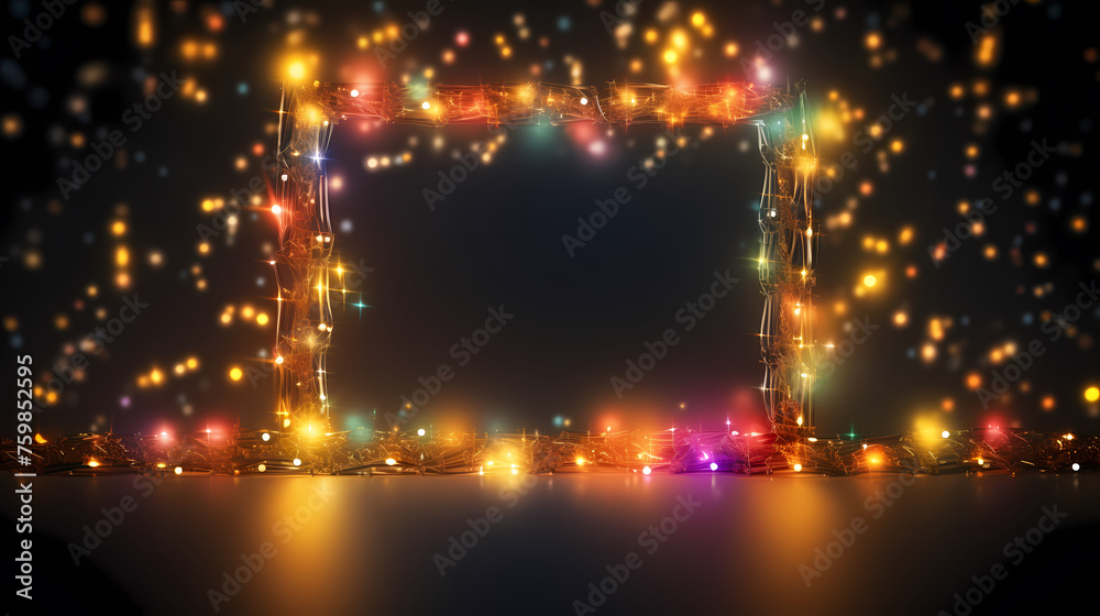 Obraz premium Bokeh decorative lights frame