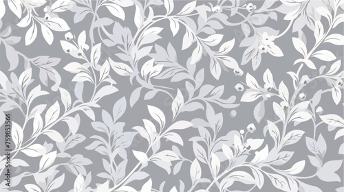 Vector hand drawn grey floral pattern flat vector 