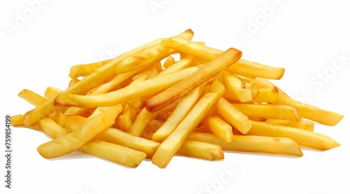 french fries on white background