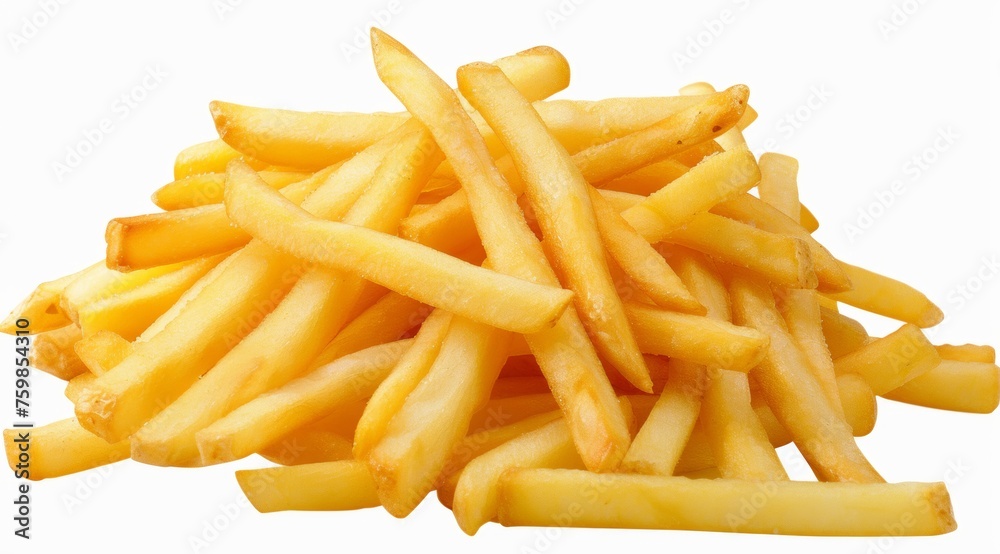 french fries on white background french fries on white background