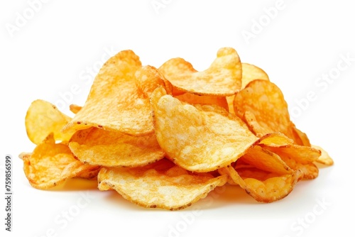 potato chips isolated on white