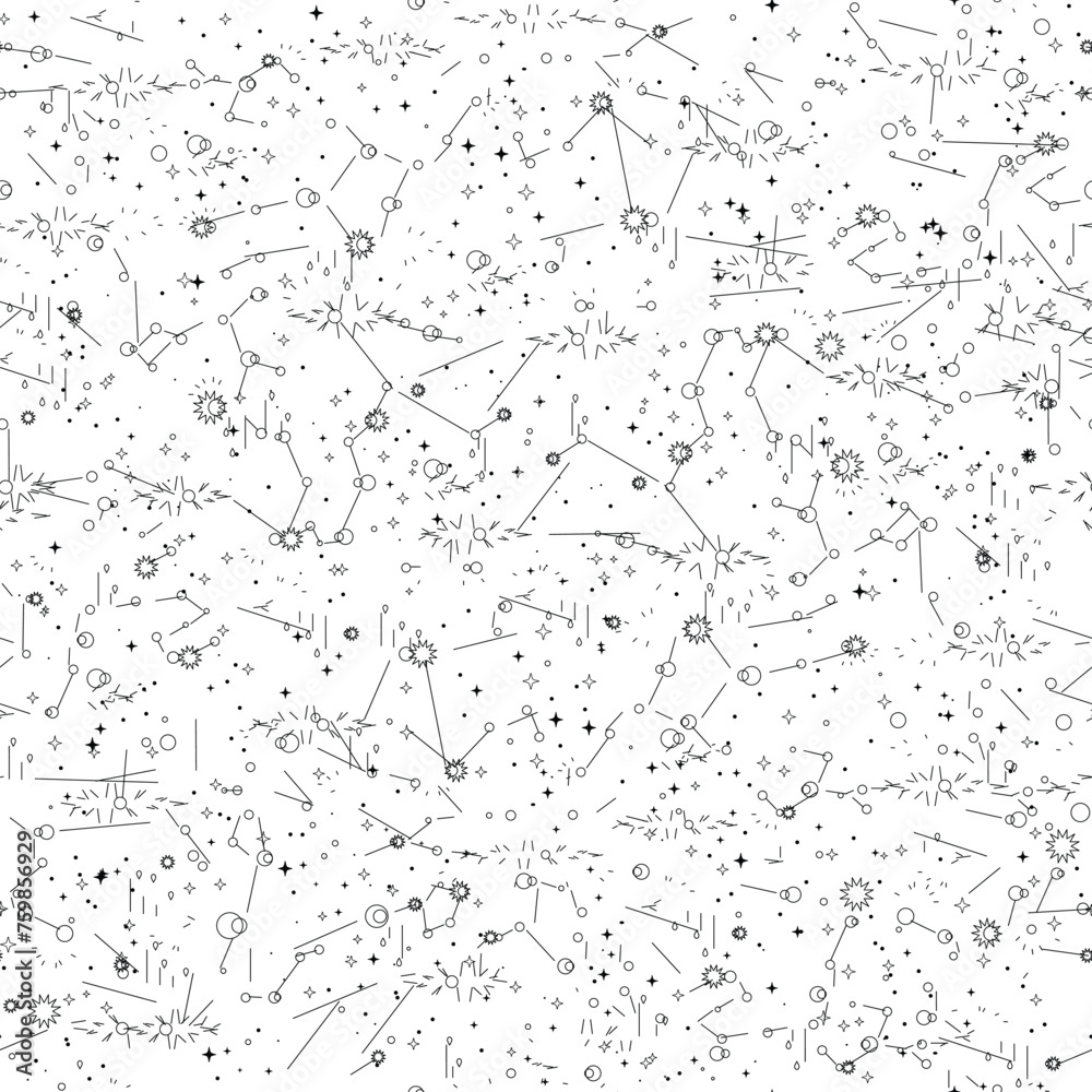 Abstract star cluster seamless pattern vector