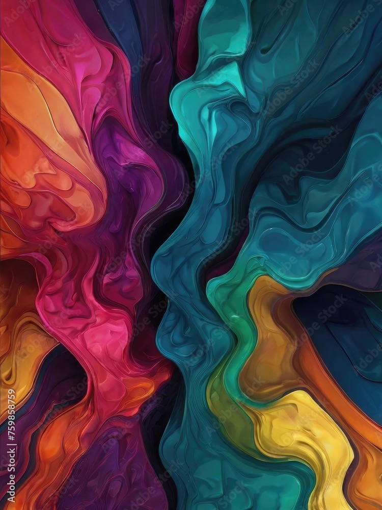 Fototapeta premium abstract colorful background with fractal explosion abstract paint color splash