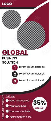 Roll Up Banner Background Vector Template with Abstract Geometric Design