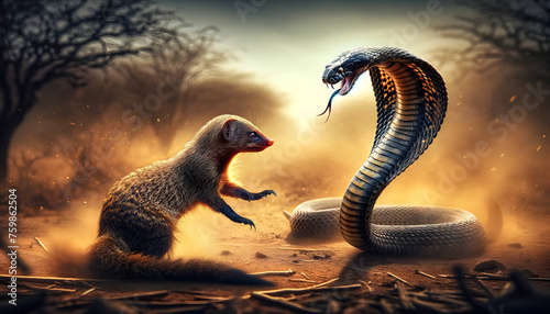 Savannah Standoff: Mongoose vs Cobra in a Dusty Duel