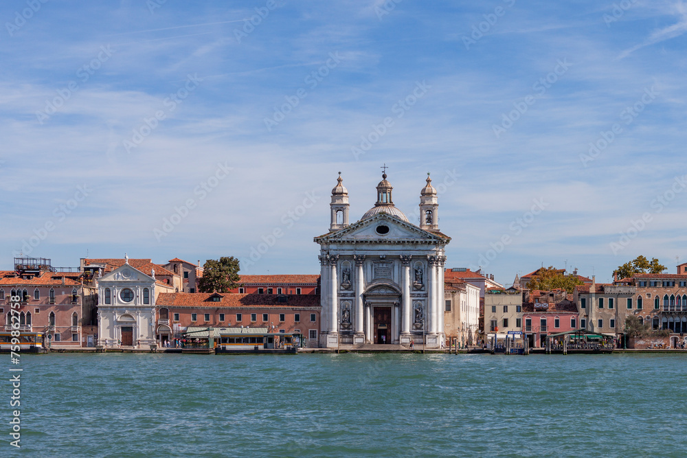 View of Church of Saint Mary of the Rosary 'Gesuati' from Venetian Lagoon