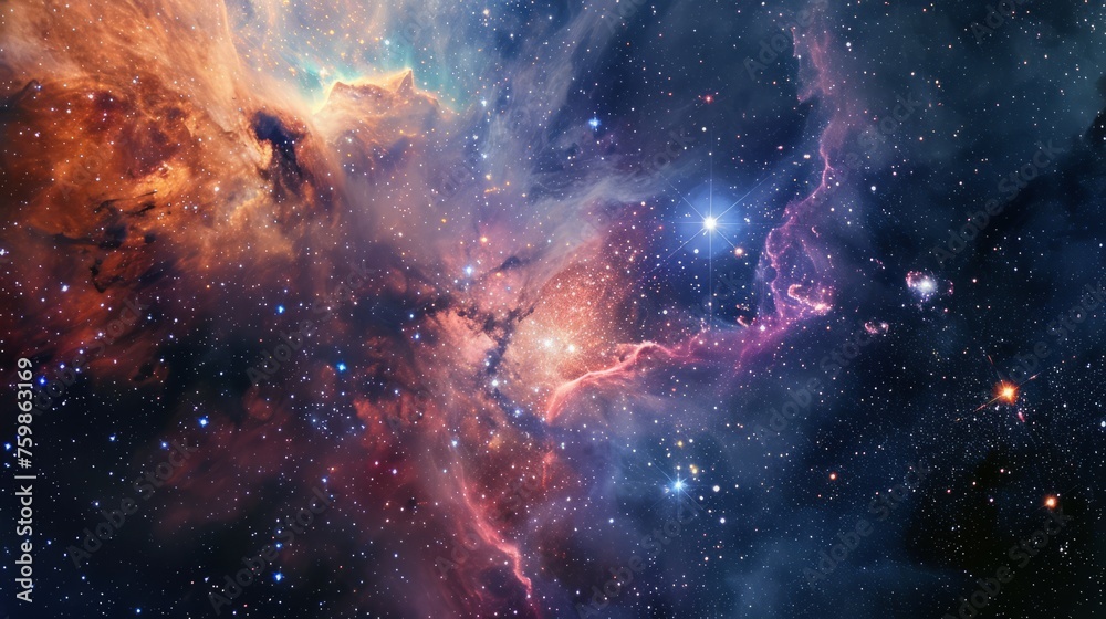 Colorful cosmos with stars, nebula and galaxies, abstract space background
Colorful cosmos with stars, nebula and galaxies, abstract space background