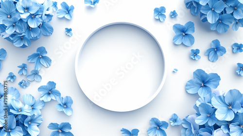 Blue Floral Frame photo