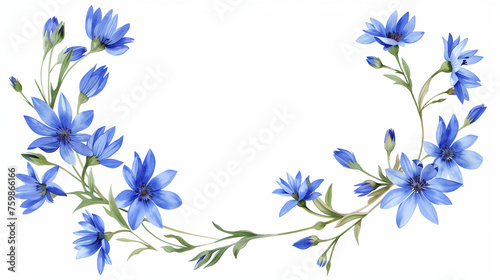 Delicate Blue Flower Corners