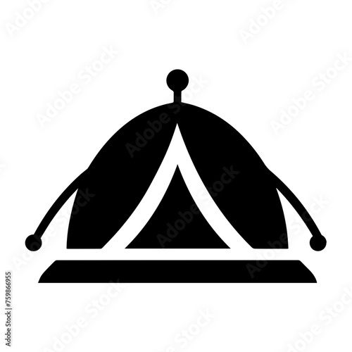 Camping tent icon set