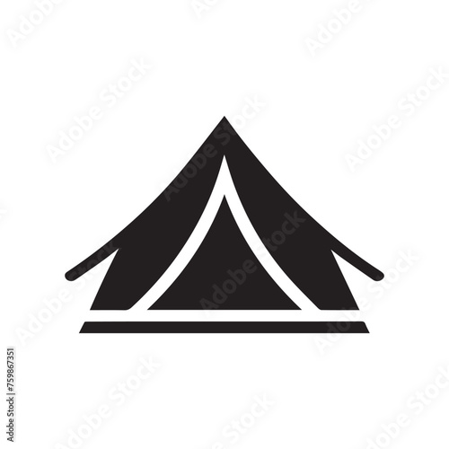Camping tent icon set