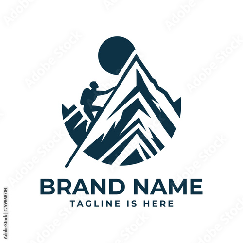 Mountain climber logo: Represents perseverance, ambition, and the thrill of conquering challenges in the rugged terrain of nature.