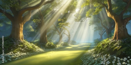 sunlight through the forest © Min