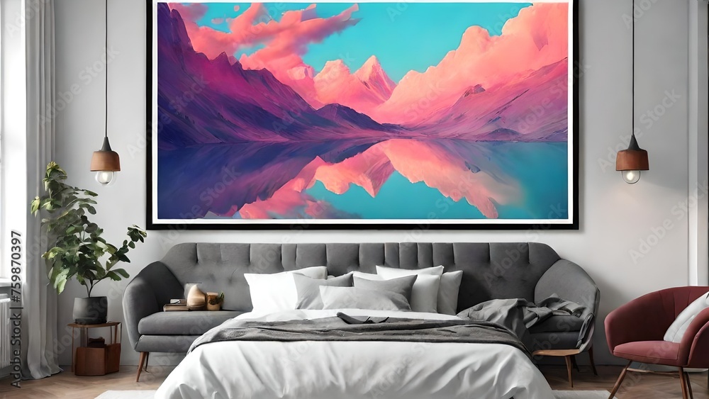 Adorn the walls with tasteful artwork, framed photographs, or elegant mirrors. Select pieces that contribute to the overall theme while maintaining a sense of individuality  - obrazy, fototapety, plakaty 