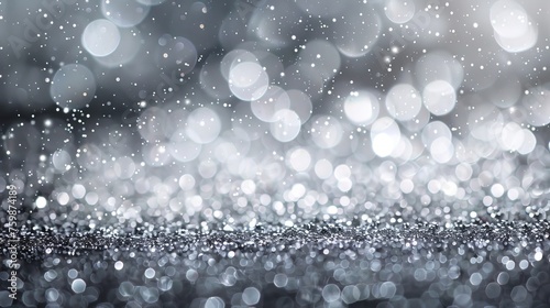 glitter vintage lights background. silver and white. de-focused