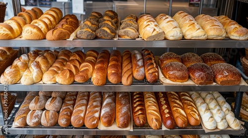 The gleam of stainless steel shelves filled with an assortment of breads, from fluffy to firm