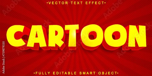 Yellow Cartoon Vector Fully Editable Smart Object Text Effect