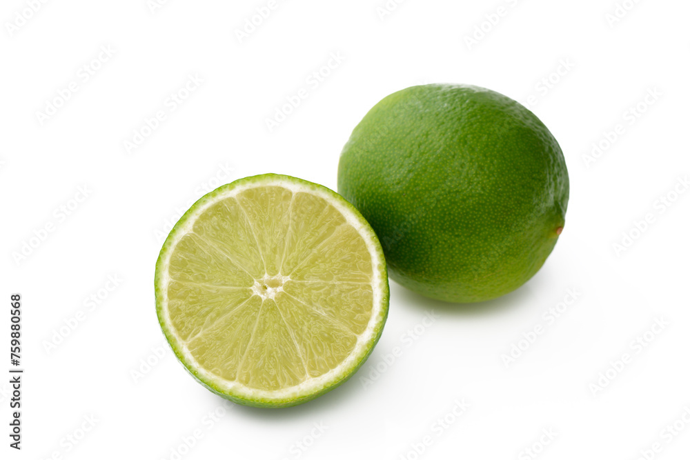 Citrus lime fruit isolated on white background cutout Citrus lime fruit isolated on white background cutout
