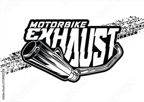 Motorbike exhaust trendy fashionable vector t-shirt and apparel design