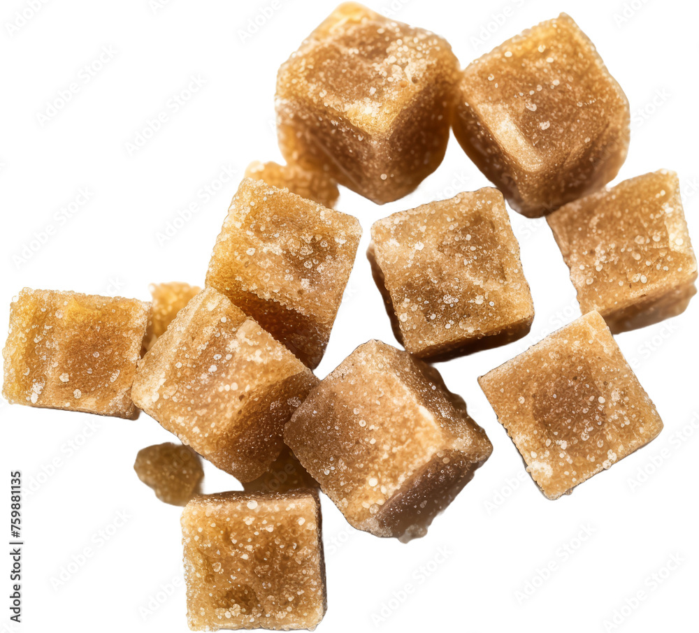 Brown sugar cubes, cut out transparent Brown sugar cubes, cut out transparent