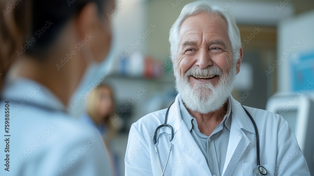 Eldery Doctor and patient in conversation Eldery Doctor and patient in conversation