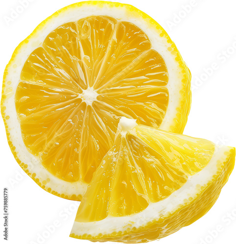 Fresh lemon slice, cut out transparent