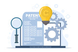 Patent law copyright protection concept, copyright protected by law, patent protection, intellectual property concept, copyright symbol, electronic legal document, digital law. flat vector.