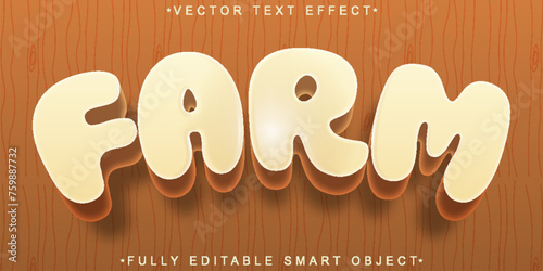 Cartoon Farm Vector Fully Editable Smart Object Text Effect