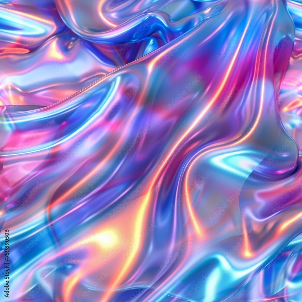 Vivid liquid-like metallic folds, reflecting an array of colors for a mesmerizing, abstract look. Perfect for dynamic and modern creative projects.