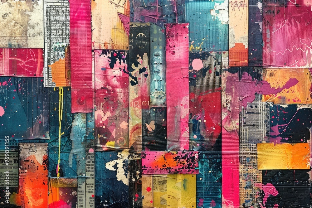 Fototapeta premium Abstract colorful collage background.