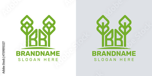 Letters BB Greenhouse Logo, for business related to plant with BB initials