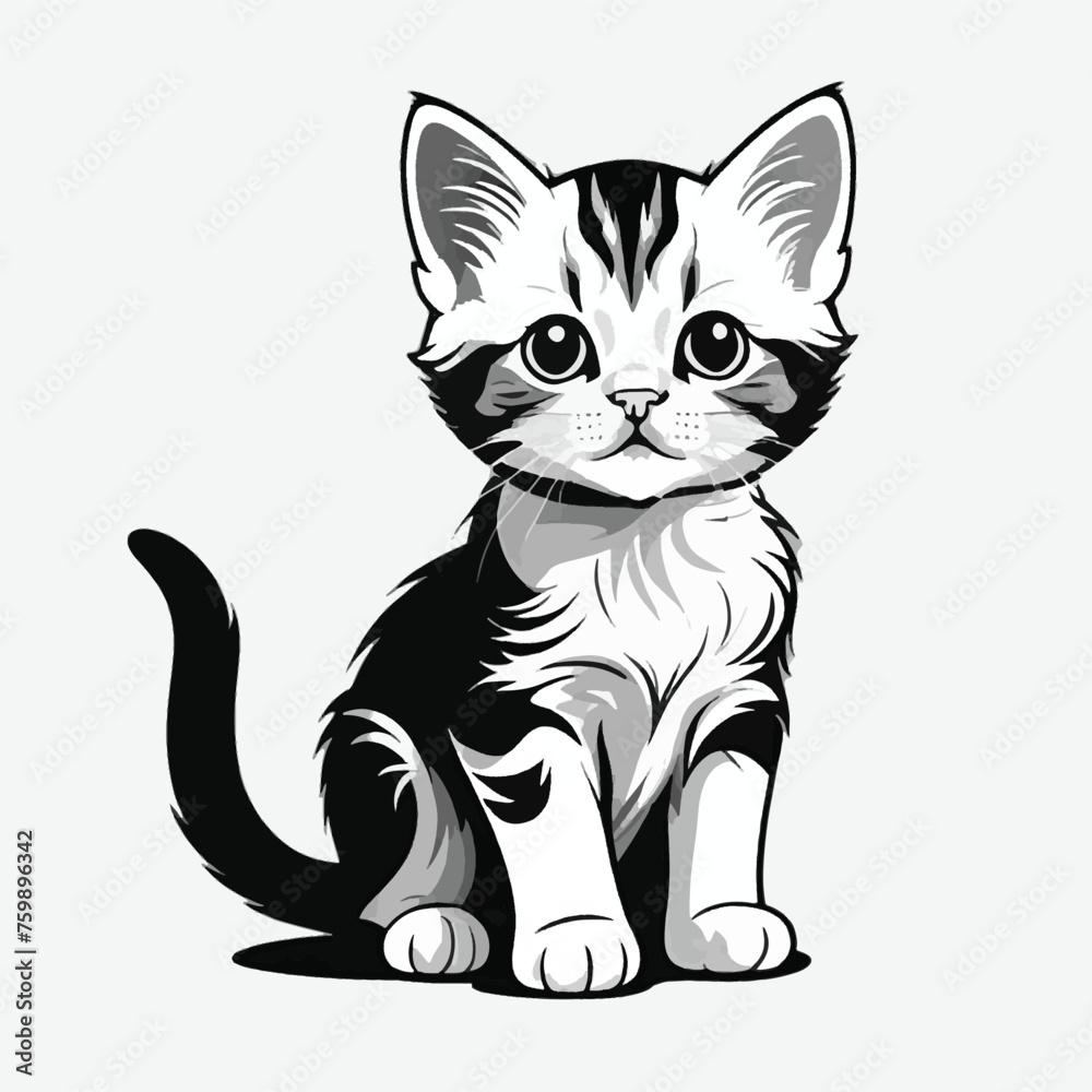 cute kitten vector isolated