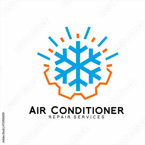 Air conditioning repair service logo design.