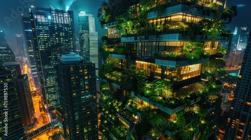 Bioluminescent Metropolis A Sustainable Urban Oasis
