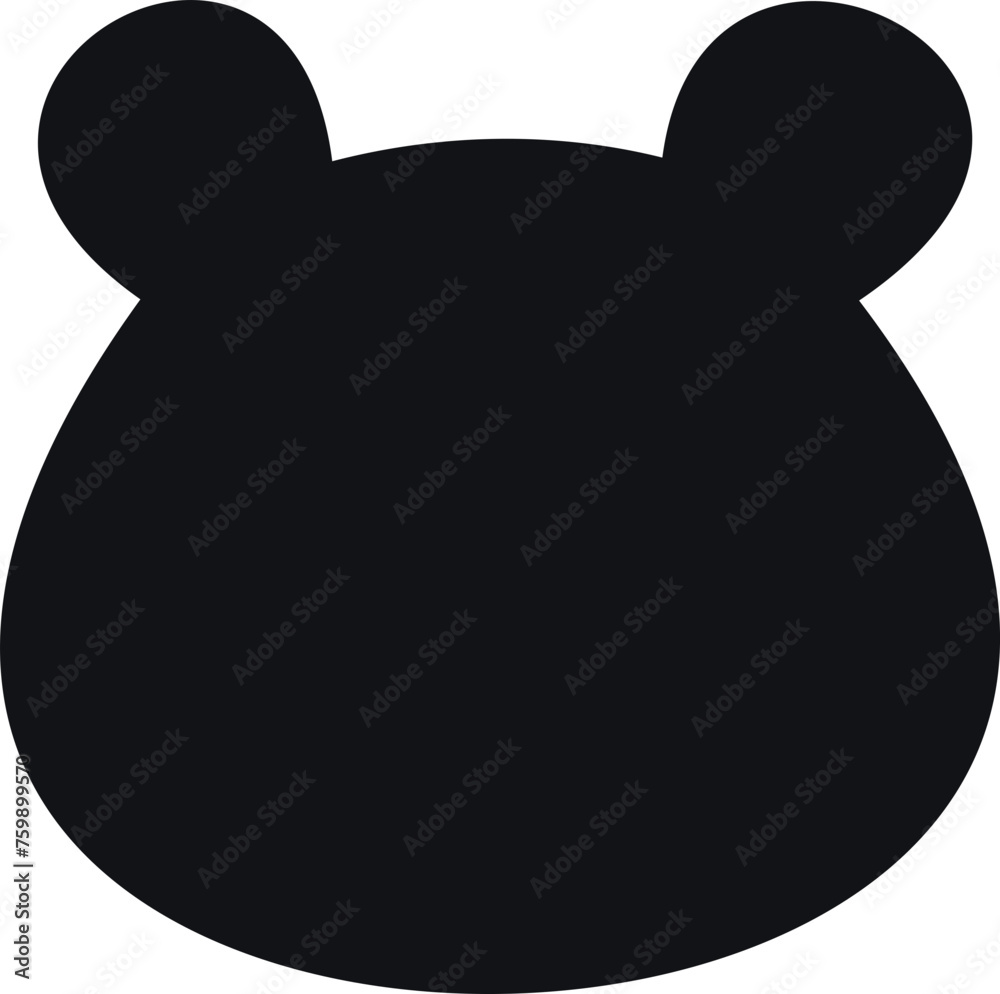 Teddy bear head silhouette vector art Teddy bear head silhouette vector art