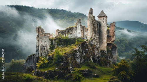 A Romanian phantom in the Carpathian Mountains, haunting the castle ruins where Vlad the Impaler once ruled