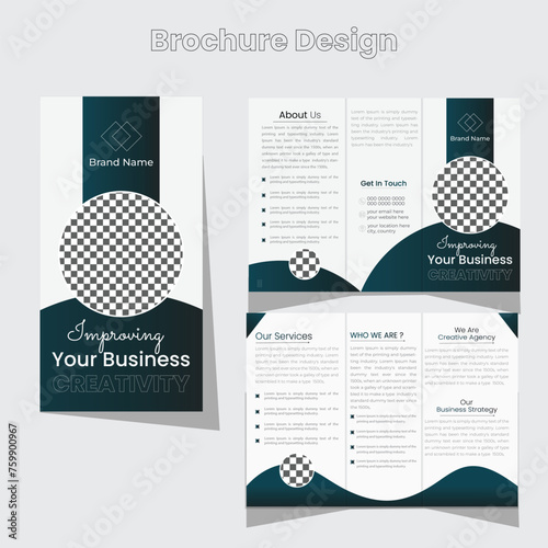 Clean and minimal business trifold brochure design template