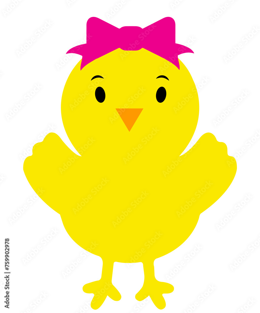 Easter Chick clip art design on plain white transparent isolated background for card, shirt, hoodie, sweatshirt, apparel, tag, mug, icon, poster or badge