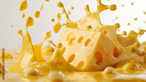 Delicious melted cheese splash cut out