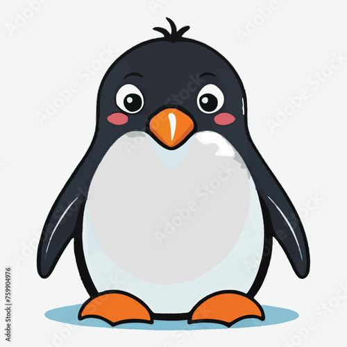 cute little pinguin vector isolated