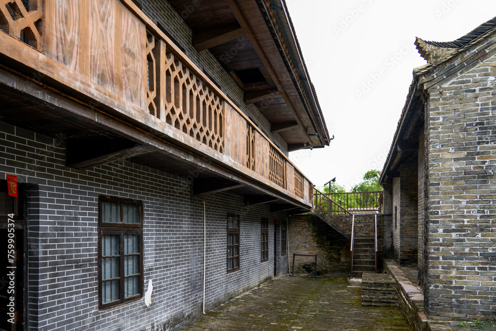 Ancient buildings with brick walls in rural China Ancient buildings with brick walls in rural China