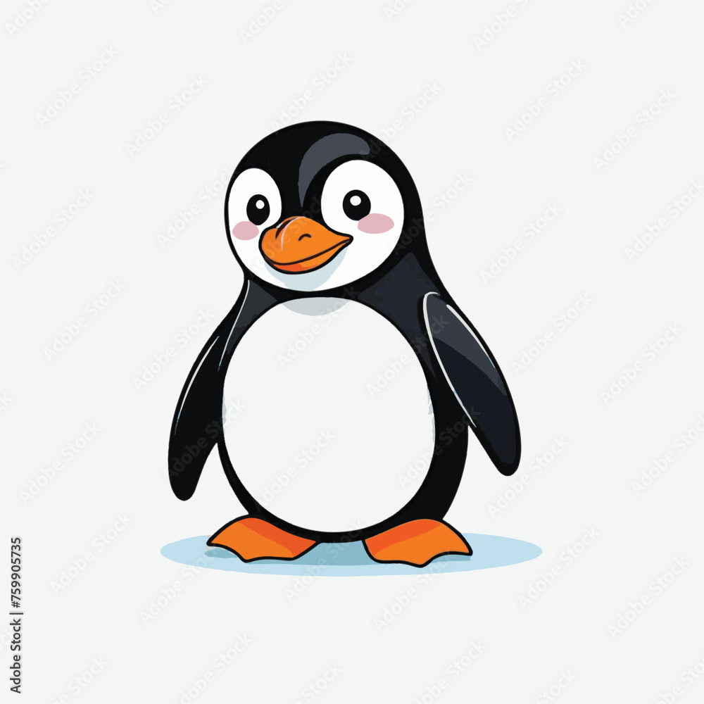 Fototapeta premium cute little pinguin vector isolated