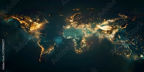 Mapping the Global Network Connectivity of the Americas Using Data Transfer Technology. Concept Global Network Connectivity, Americas, Data Transfer Technology, Mapping, Technology Solutions