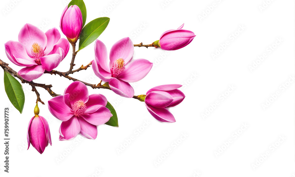 Obraz premium pink flower isolated on white or png transparent