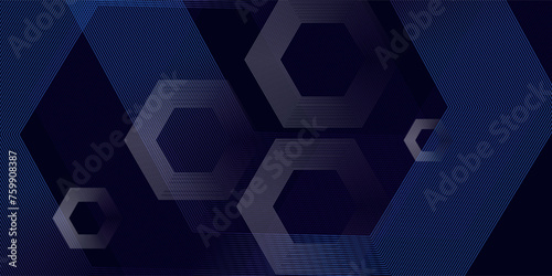 Latar belakang garis segi enam geometris bersinar abstrak ungu trendi. Spanduk konsep hi-tech digital teknologi futuristik. Ilustrasi vektor