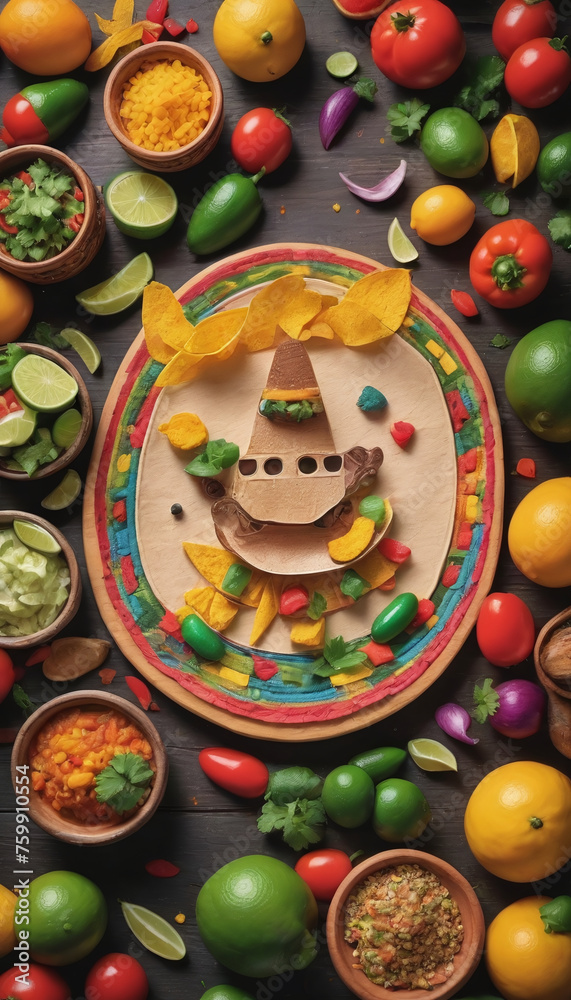 Photo Of Cinco De Mayo Card With Mexican Culture Elements