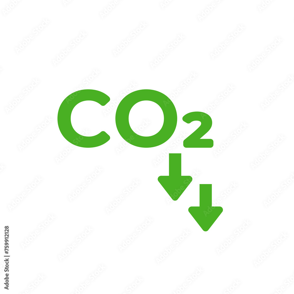 Reducing carbon emission icon. Reduce co2 gas graphic design. Ecology and environment Reducing carbon emission icon. Reduce co2 gas graphic design. Ecology and environment